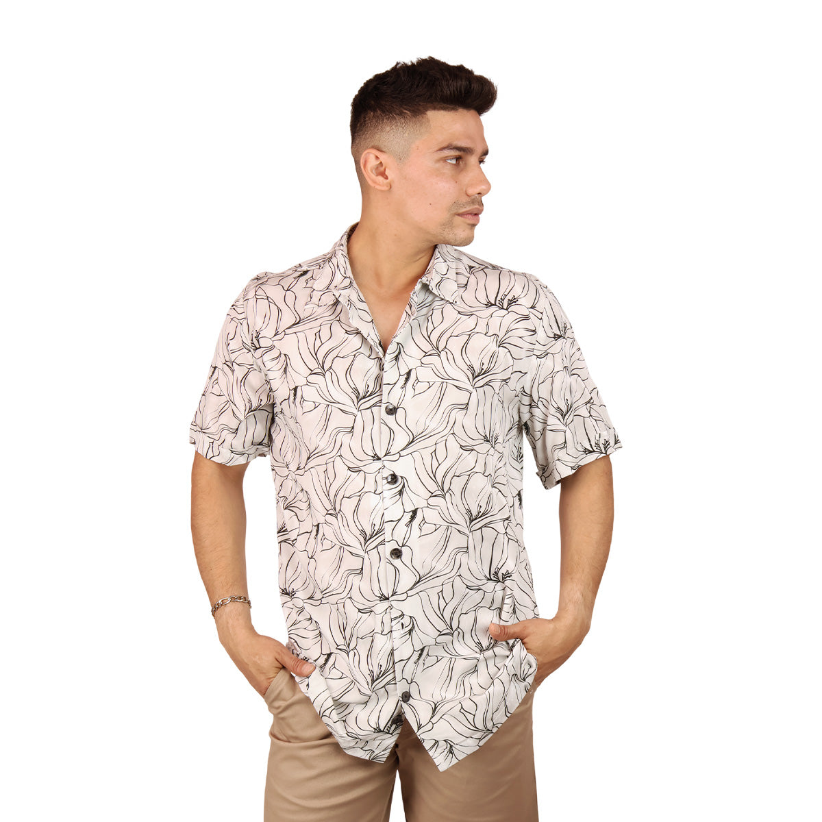 Men's Relaxed Fit Modern Casual Tropical Floral Shirt