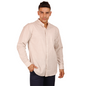 Camisa Caqui Hombre Manga Larga Cuello Mao Jaspeada con Bolsa