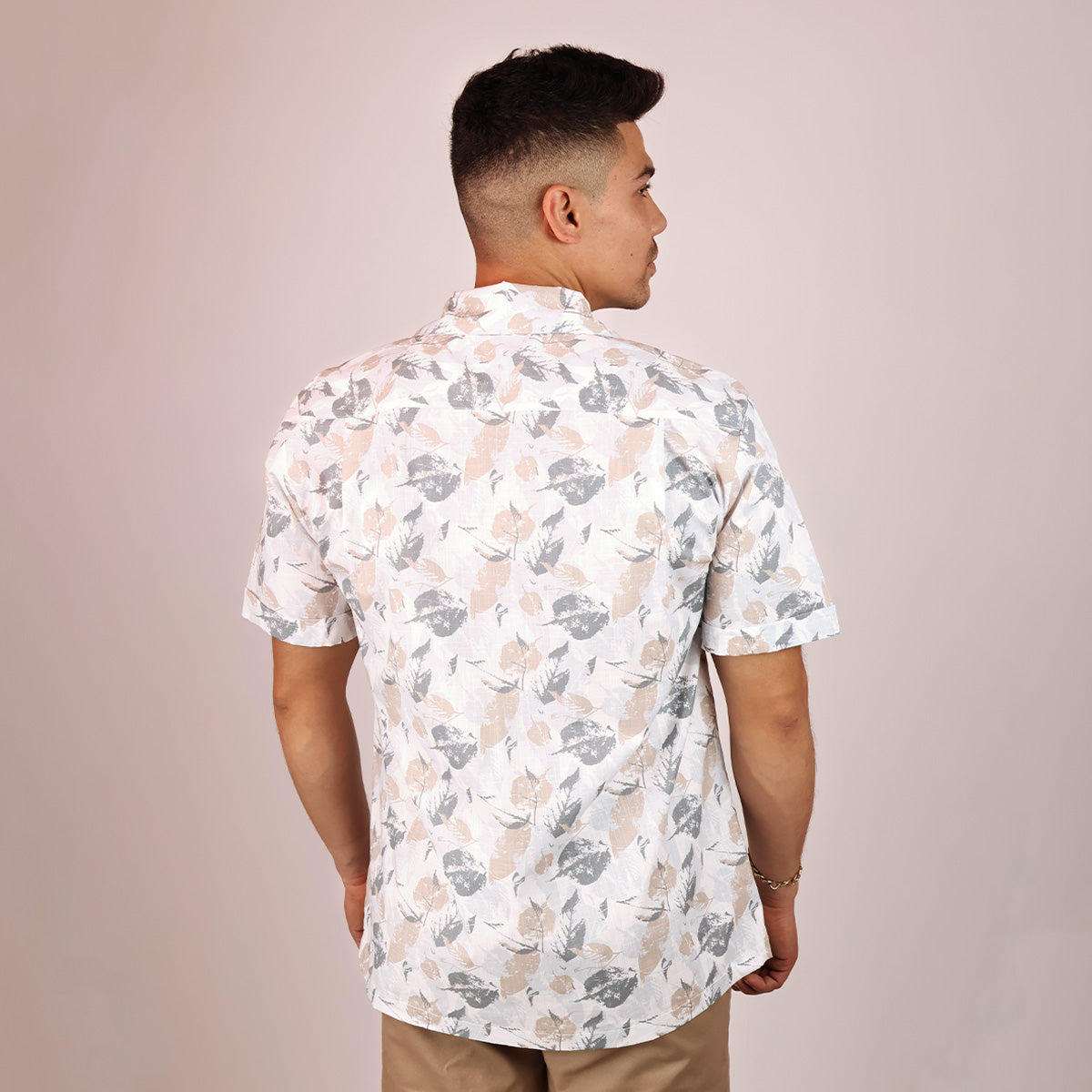 Men's Tropical Print Resort Collar Short Sleeve Shirt