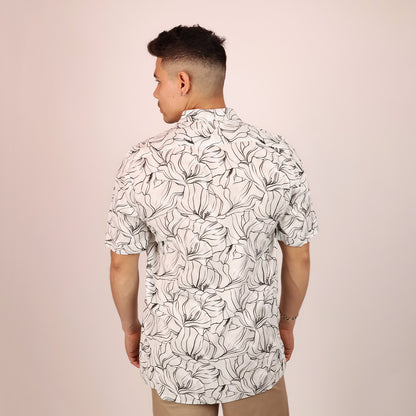 Men's Relaxed Fit Modern Casual Tropical Floral Shirt