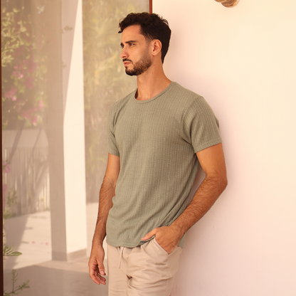 Camiseta de manga corta texturizada para hombre