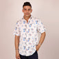 Men's Nautical Print Short Sleeve Cotton Shirt