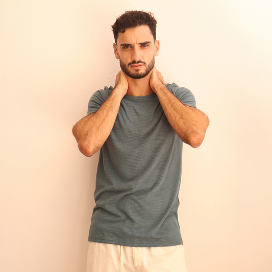Camiseta de manga corta texturizada para hombre