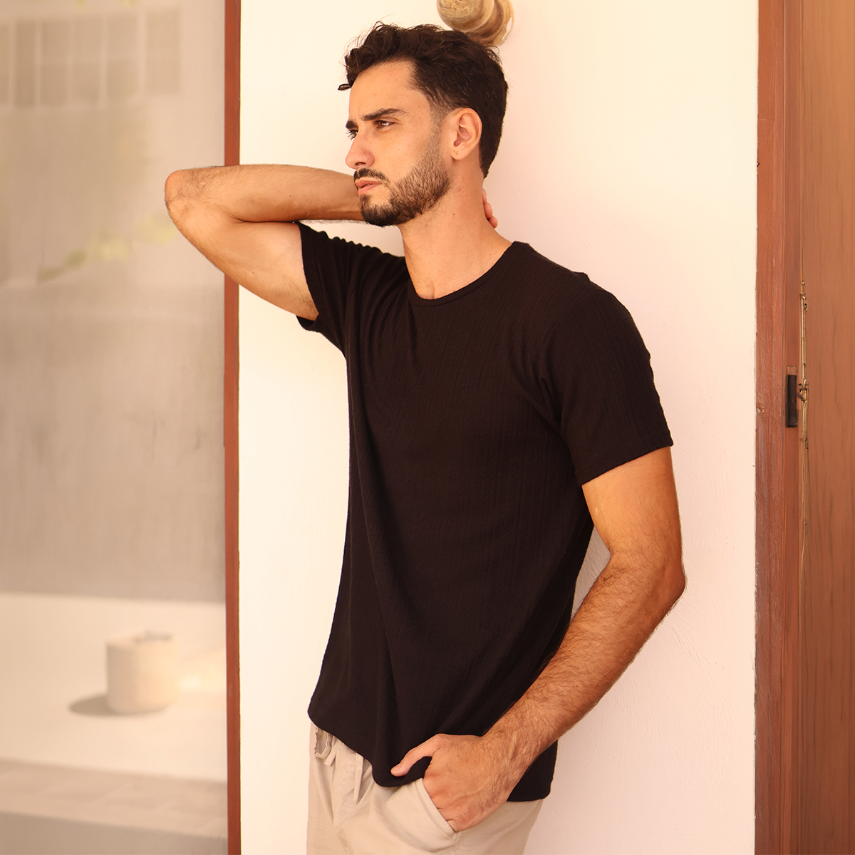 Camiseta básica de manga corta para hombre