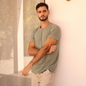 Camiseta de manga corta texturizada para hombre