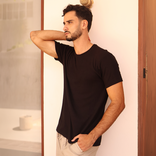 Camiseta básica de manga corta para hombre