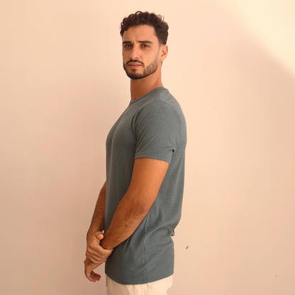 Camiseta de manga corta texturizada para hombre
