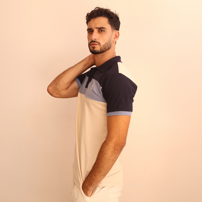Playera Polo de Hombre con Bloques de Color