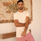 Playera de manga corta con textura acanalada