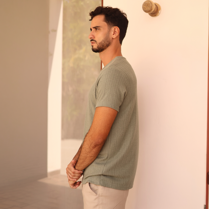 Camiseta de manga corta texturizada para hombre