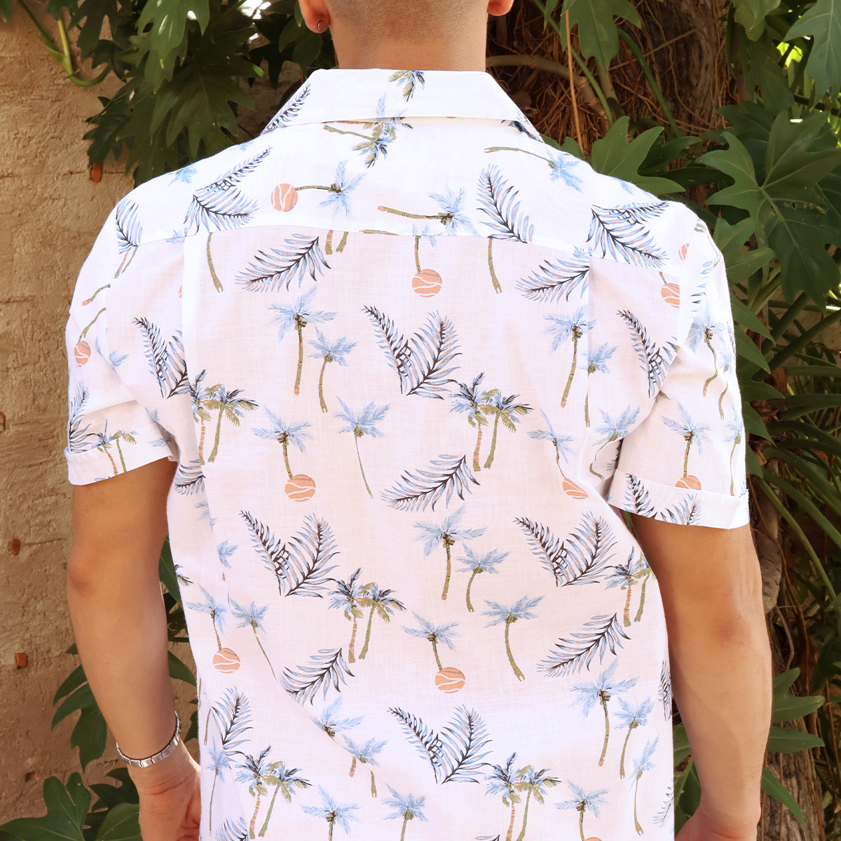 Men's Short Sleeve Tropical Print Modern Resort Collar Shirt