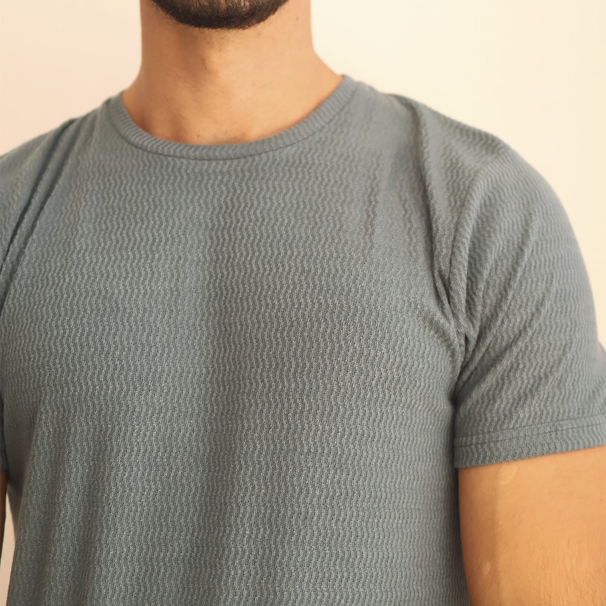 Camiseta de manga corta texturizada para hombre