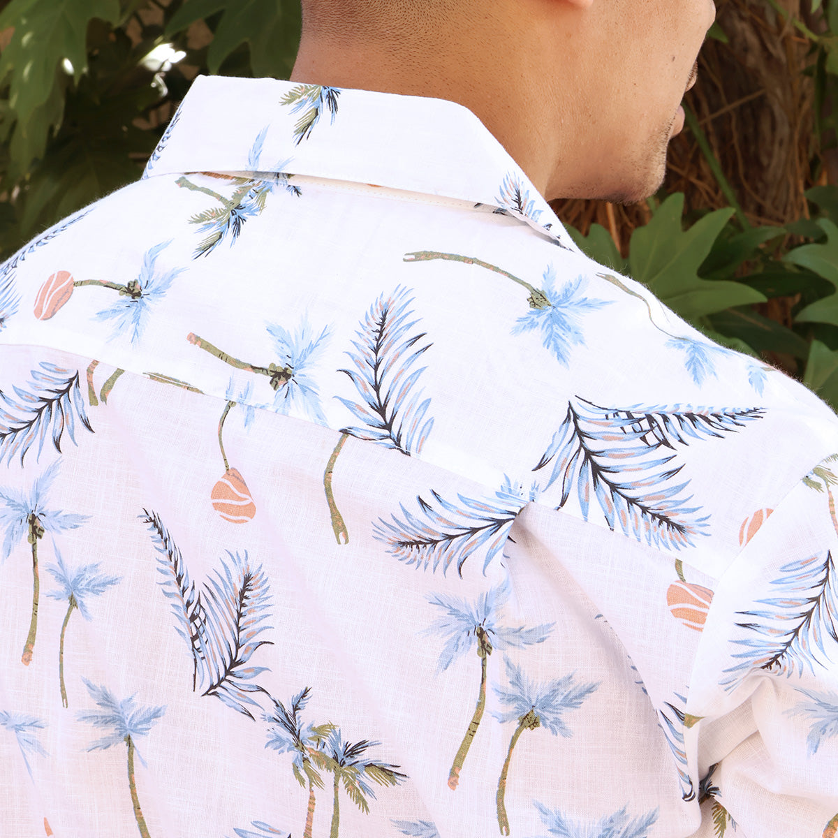 Men's Short Sleeve Tropical Print Modern Resort Collar Shirt