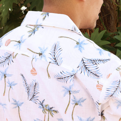 Men's Short Sleeve Tropical Print Modern Resort Collar Shirt