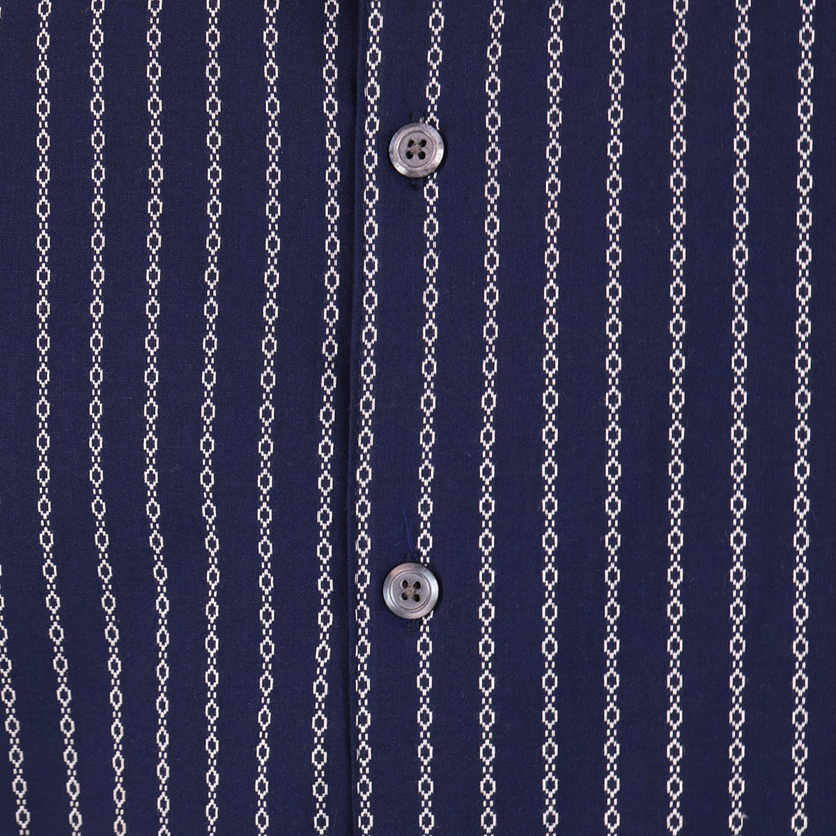 Camisa Azul Marino Estampado Casual Hombre Loose Fit Algodón