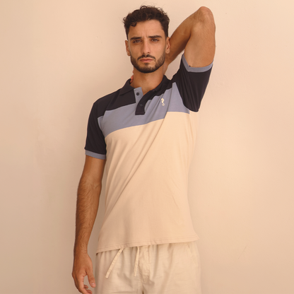 Playera Polo de Hombre con Bloques de Color