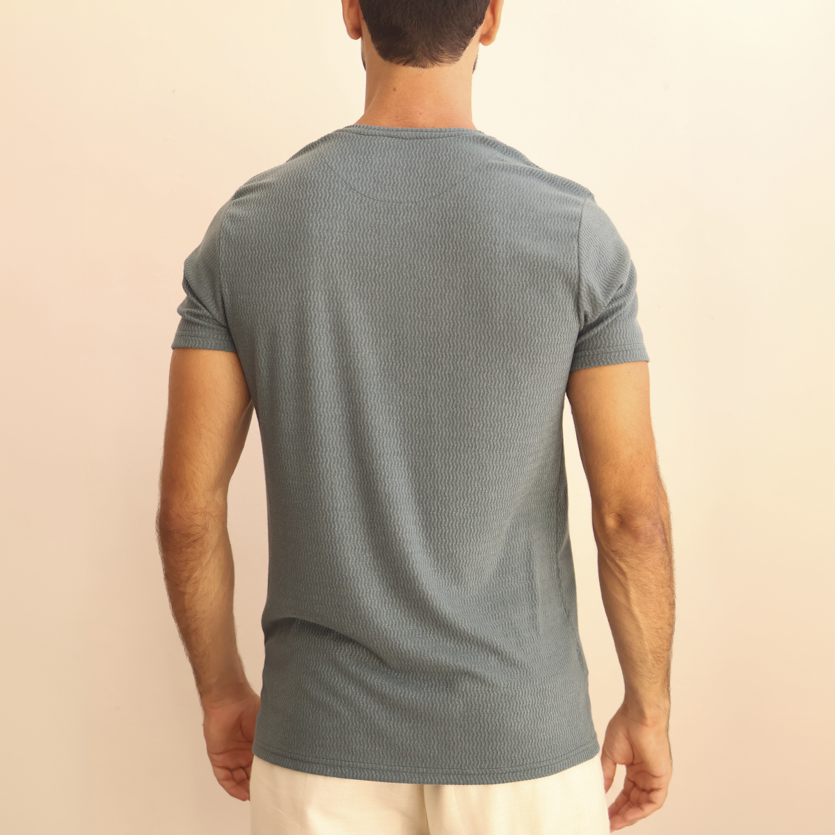 Camiseta de manga corta texturizada para hombre