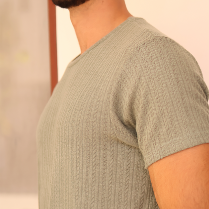 Camiseta de manga corta texturizada para hombre
