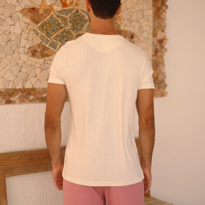 Playera de manga corta con textura acanalada