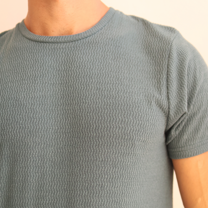 Camiseta de manga corta texturizada para hombre