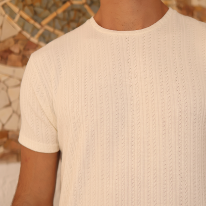 Playera de manga corta con textura acanalada