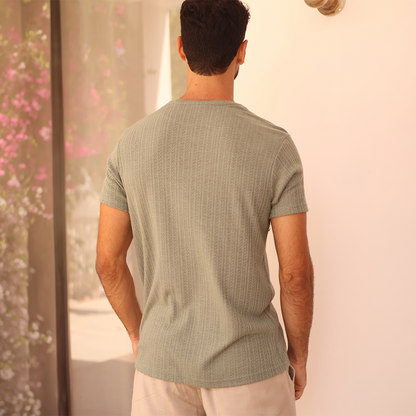 Camiseta de manga corta texturizada para hombre