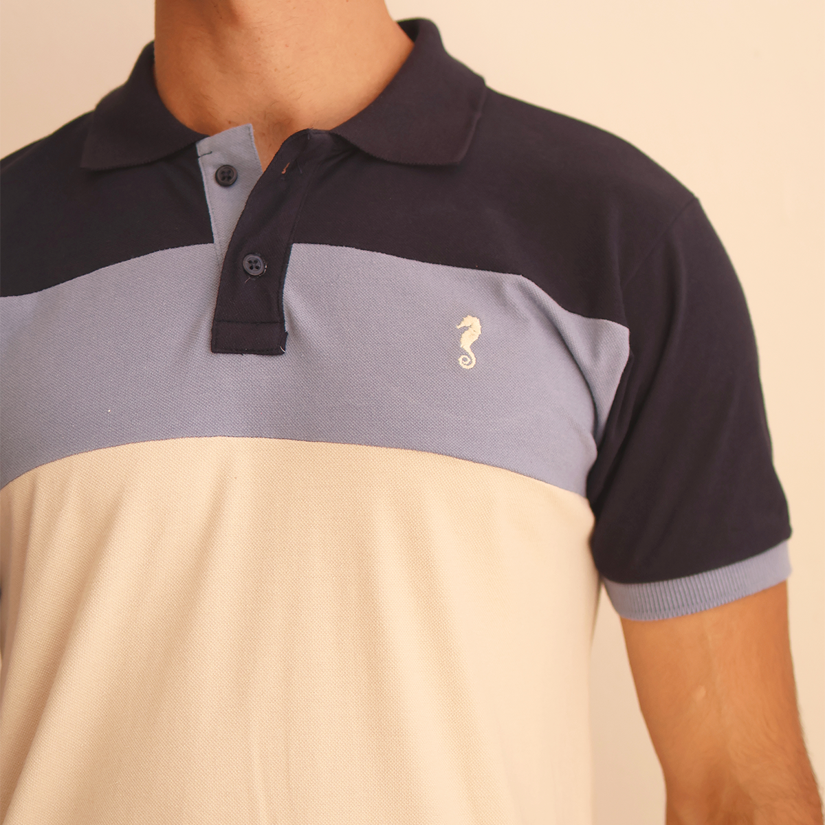 Playera Polo de Hombre con Bloques de Color