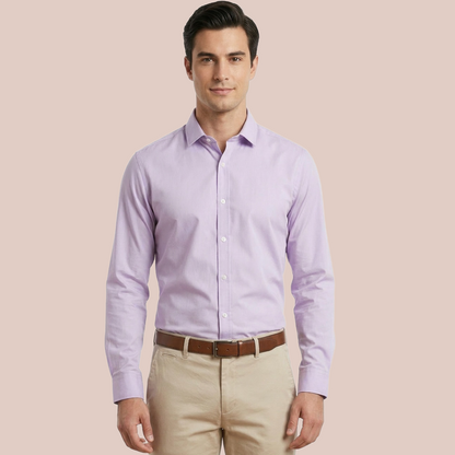 Camisa de vestir manga larga lila