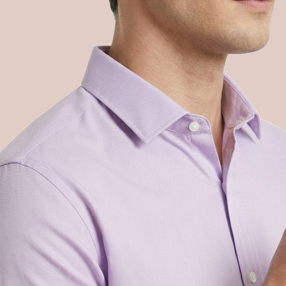 Camisa de vestir manga larga lila