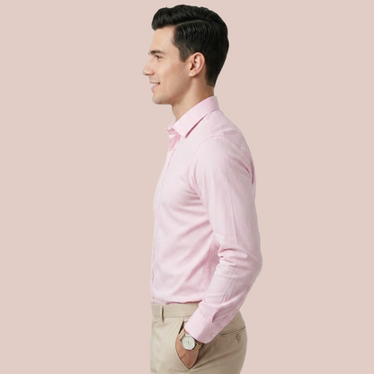 Camisa de Vestir Rosa Manga Larga para Hombre