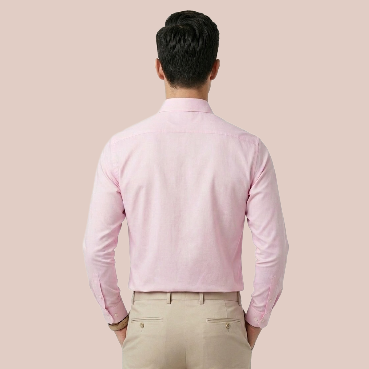 Camisa de Vestir Rosa Manga Larga para Hombre