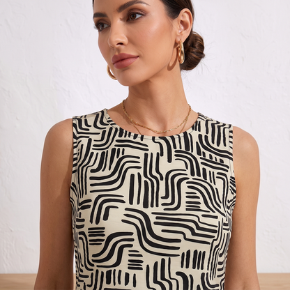 Blusa Mujer Estampada Corta Sisada Cuello Redondo C¢moda