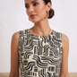 Blusa Mujer Estampada Corta Sisada Cuello Redondo C¢moda
