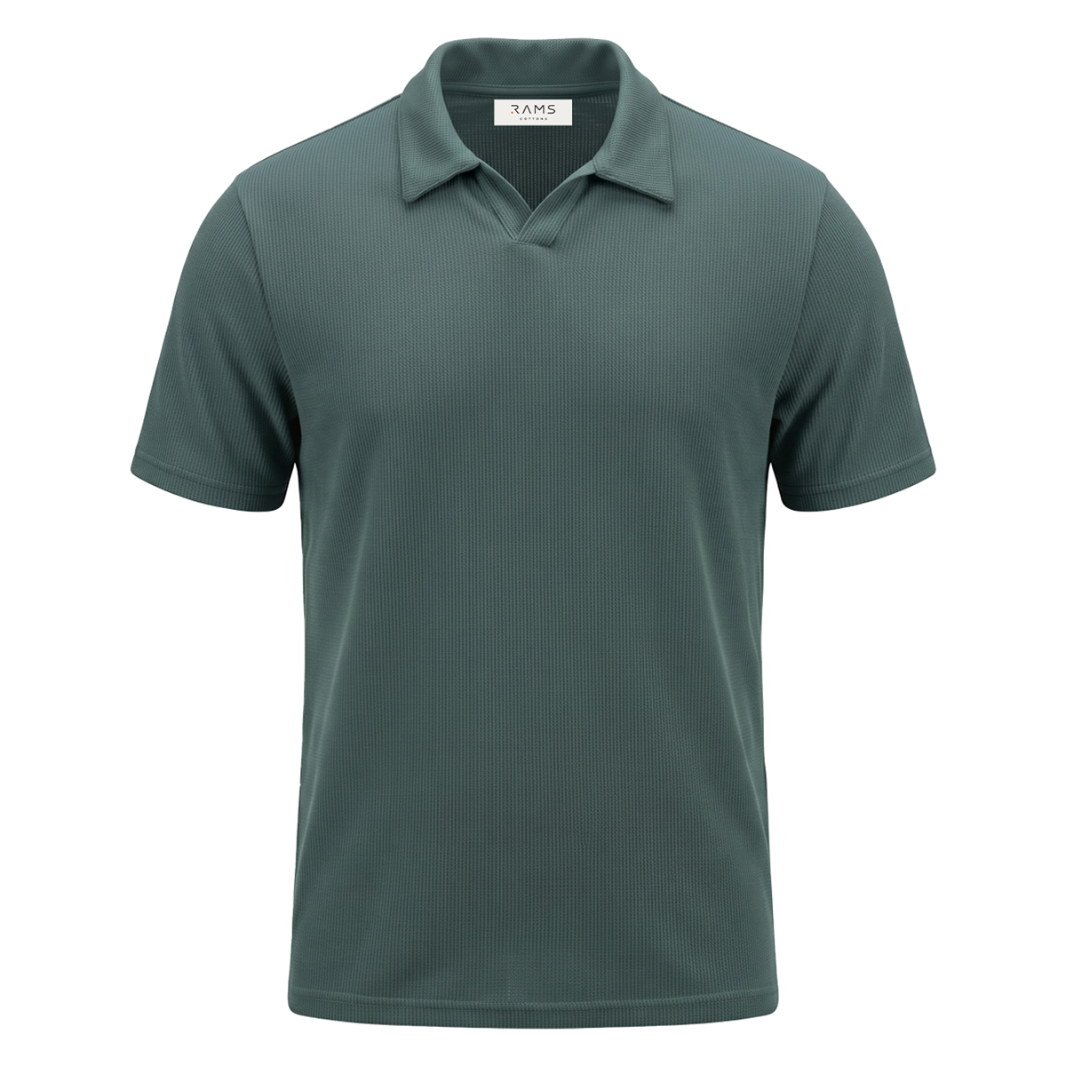 Rams Cottons Polo Shirt Verde Sin Botones