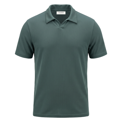 Rams Cottons Polo Shirt Verde Sin Botones