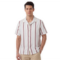 Camisa Hombre Estampado Vertical Cuello Resort de Algodón Corte Loose Fit