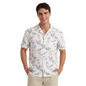 Camisa Hombre Manga Corta Estampado Tropical Moderna Cuello Resort
