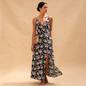 Vestido Largo Mujer Tirantes Ajustables Viscosa Suave con Abertura