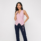 Blusa Rosa Mujer Escote Cruzado con Lazo Ajustable en Cintura