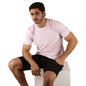 Playera Hombre Cuello Redondo Texturizada Ultra Suave Slim Fit En Color Rosa