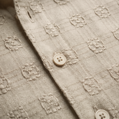 Camisa de manga corta con textura jacquard para hombre