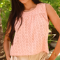 Blusa Rosada De Verano Mujer Sisada Tela Bordada Fresca Y Cómoda