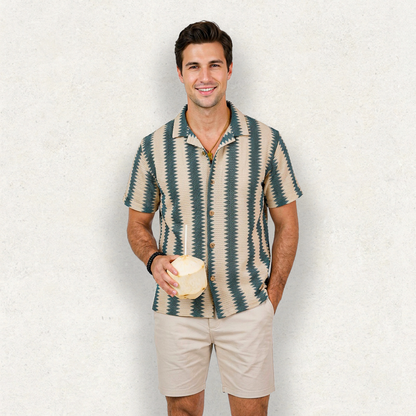 Camisa Hombre Playa Manga Corta Ligera y Cómoda