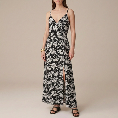Vestido Largo Mujer Tirantes Ajustables Viscosa Suave con Abertura