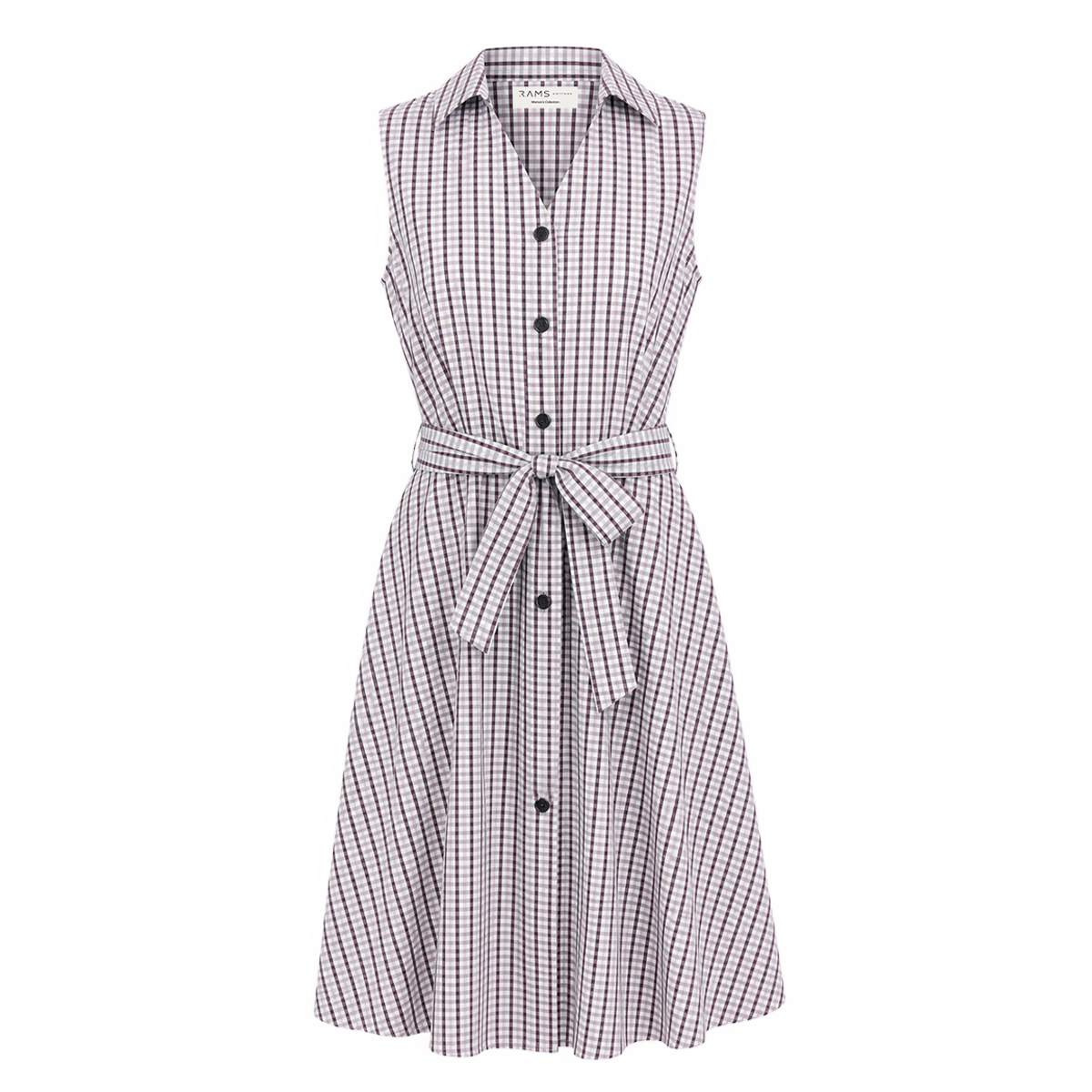 Vestido Camisero Mujer Escote V Casual Estampado Cuadros Rosa