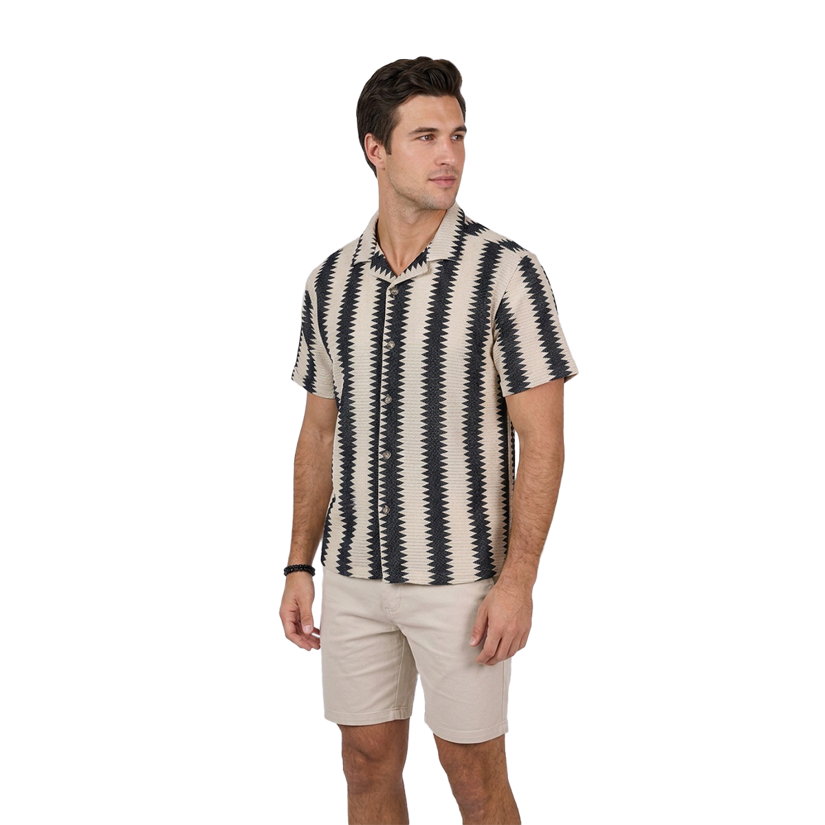 Camisa Hombre Manga Corta Corte Relajado Estilo Playero