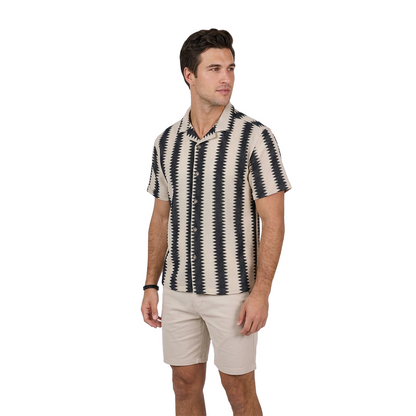 Camisa Hombre Manga Corta Corte Relajado Estilo Playero