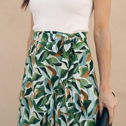 Falda Mujer Estampada Envolvente con Cintura Ajustable