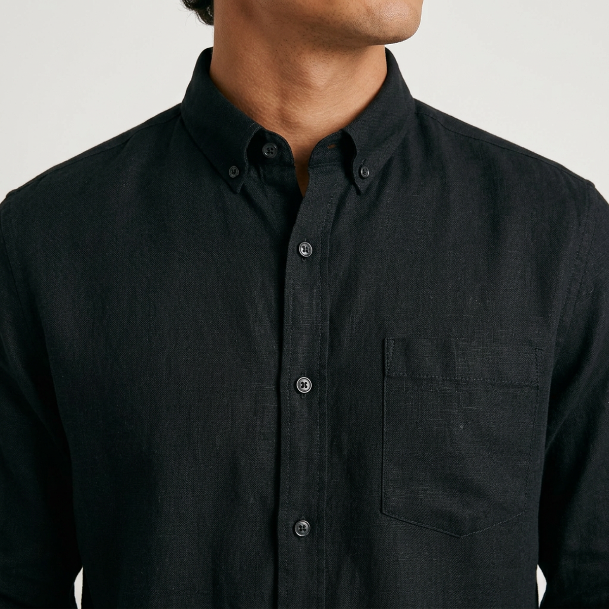 Camisa de  manga larga para hombre color negro