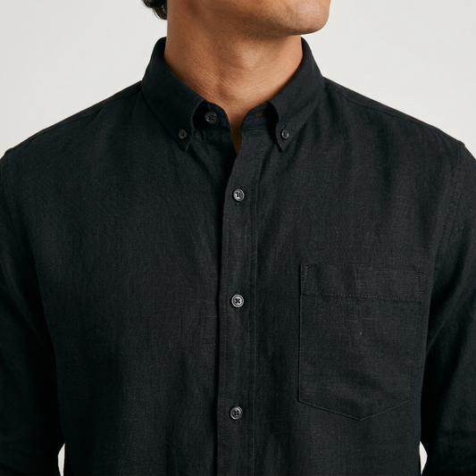 Camisa de  manga larga para hombre color negro